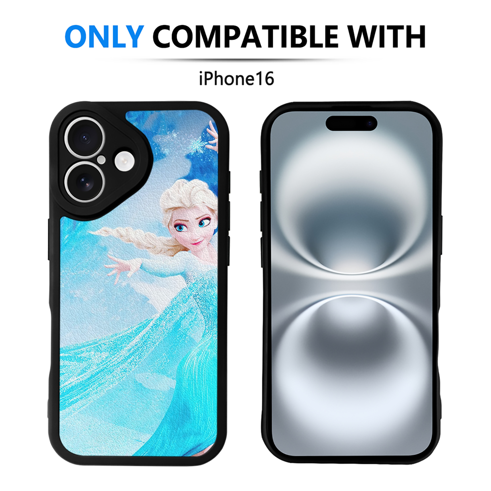 （画像用） アナと雪の女王 アンナ エルサ Frozen Anna Elsa 【iPhone 16シリーズ対応】シリコンスマホケース（レザー調） 材質：シリコン
